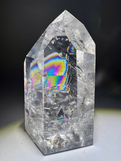 Lemurian Bergkristallspitze 9,7 cm – 460 g 🌈 Extra klare Premiumqualität