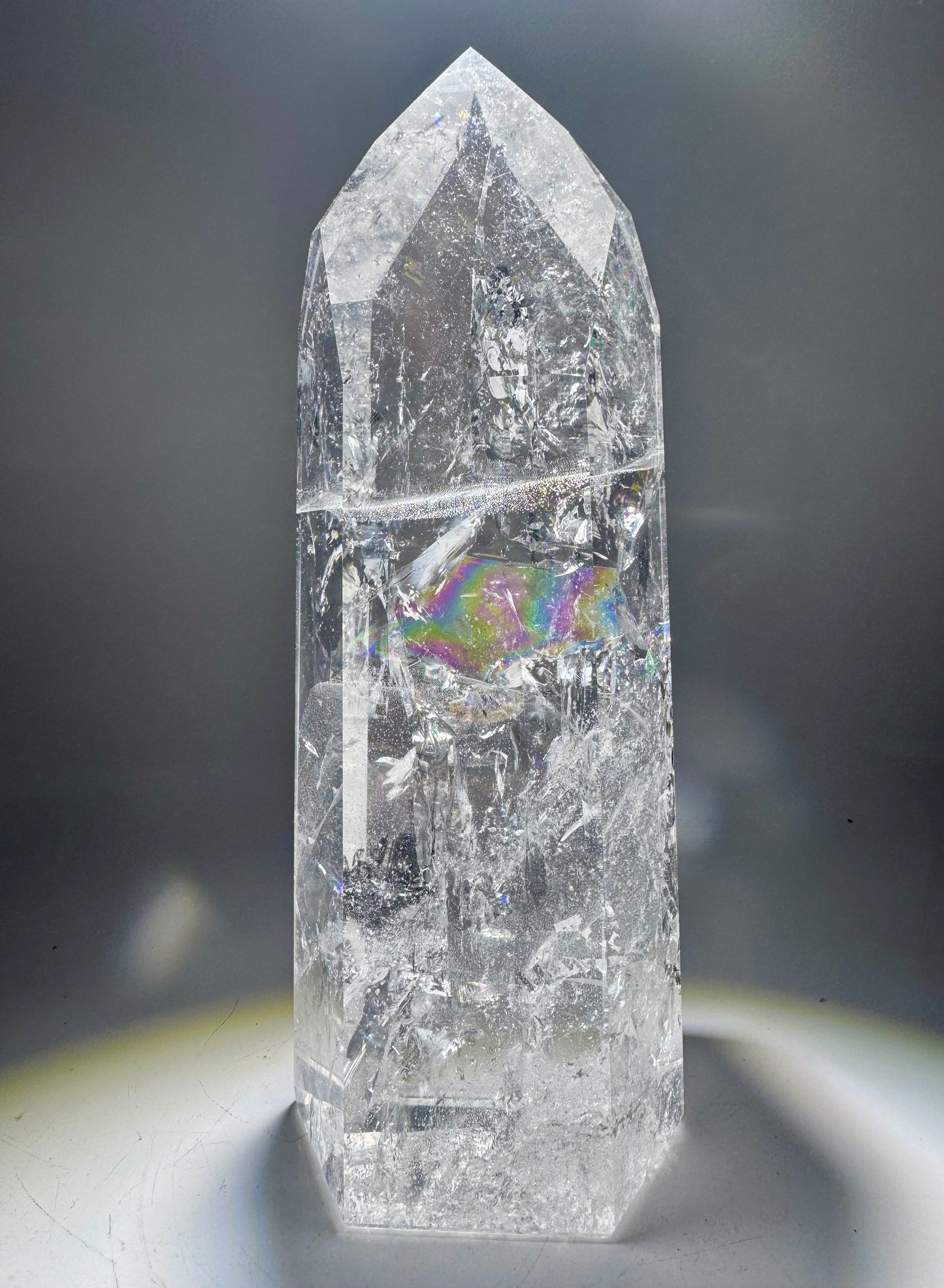 Lemurian Kristallspitze 21 cm – 1,4 kg 🌈 Extra klar I Premium Qualität