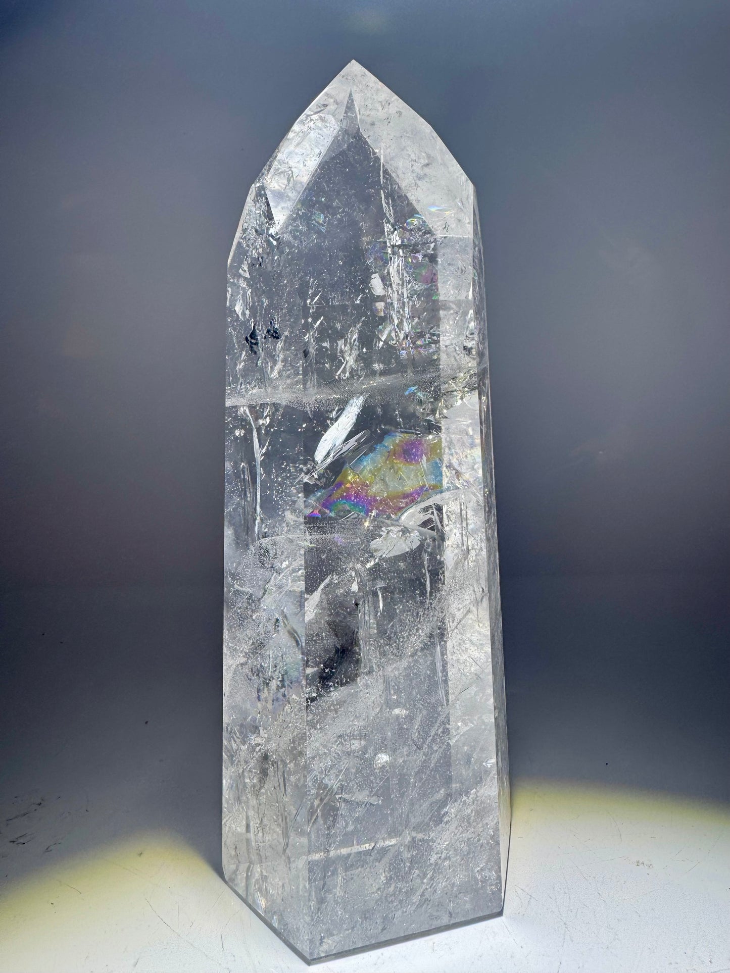 Lemurian Kristallspitze 21 cm – 1,4 kg 🌈 Extra klar I Premium Qualität