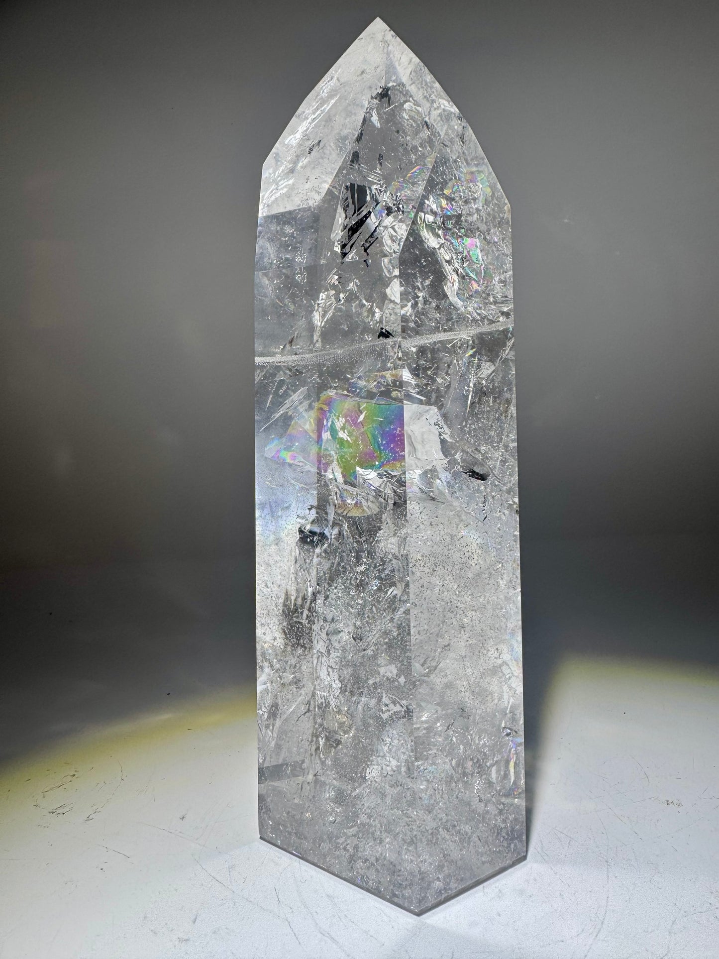 Lemurian Kristallspitze 21 cm – 1,4 kg 🌈 Extra klar I Premium Qualität