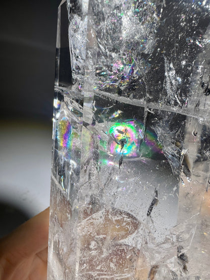 Lemurian Kristallspitze 21 cm – 1,4 kg 🌈 Extra klar I Premium Qualität