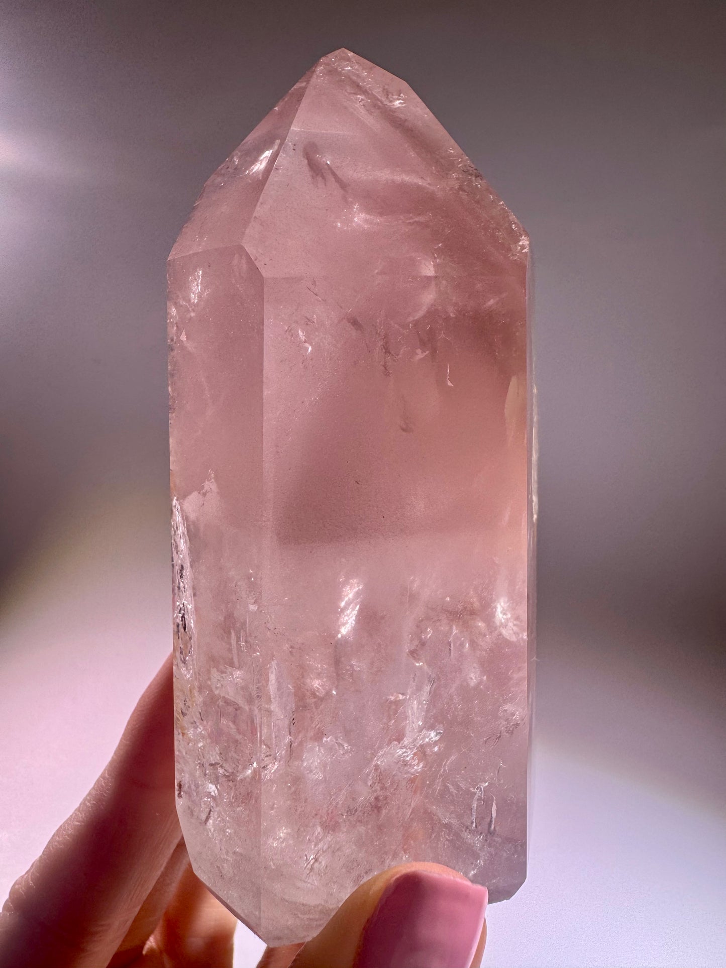 Seltene Pink Lithium Phantomspitze 10,5 cm – Hochwertiger Kristall aus Brasilien (372 g)