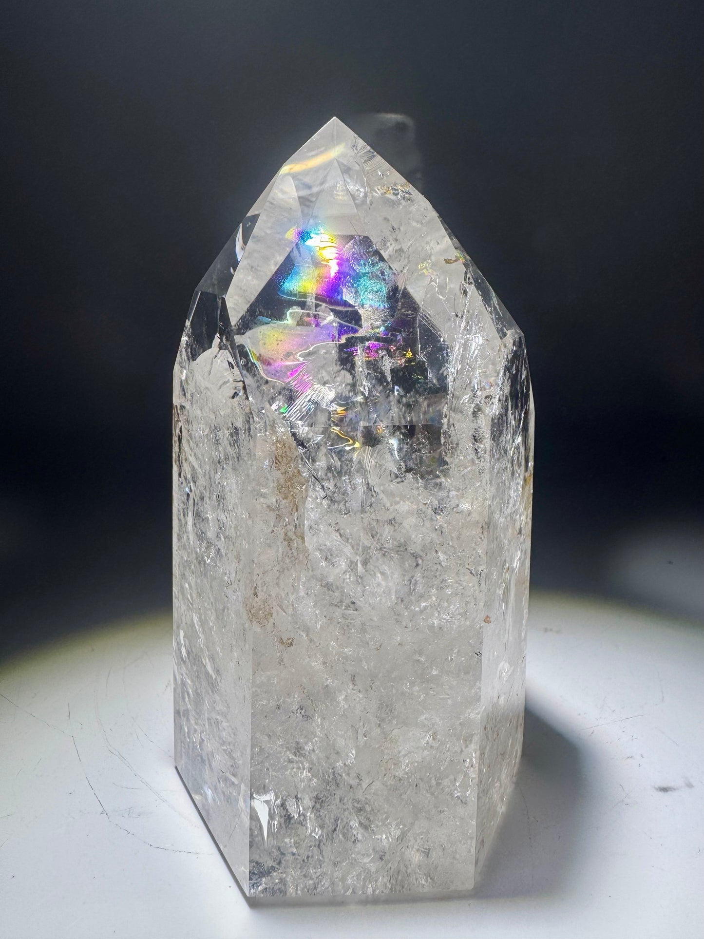 Bergkristall Regenbogen Spitze – 11 cm, 496 g ✨Sammlerstück aus Brasilien