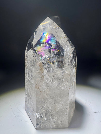 Bergkristall Regenbogen Spitze – 11 cm, 496 g ✨Sammlerstück aus Brasilien