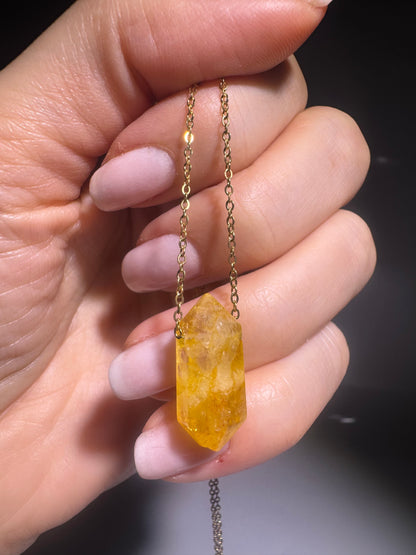 Citrin Kette – Edelstahlkette mit echtem Citrin in Premium Qualität