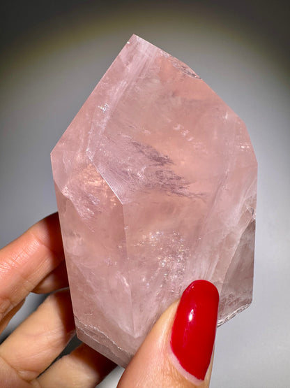 Pointe de quartz rose rare de haute qualité (quartz) 💕- 8cm, 280g