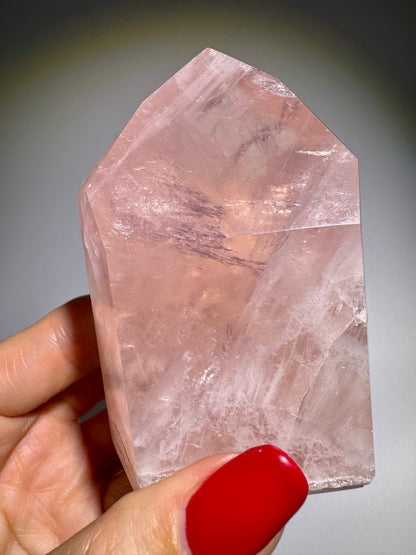 Pointe de quartz rose rare de haute qualité (quartz) 💕- 8cm, 280g