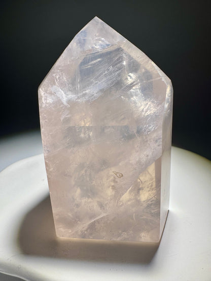 Klare Rosenquarz Spitze 🩰 - 8.5cm, 284g