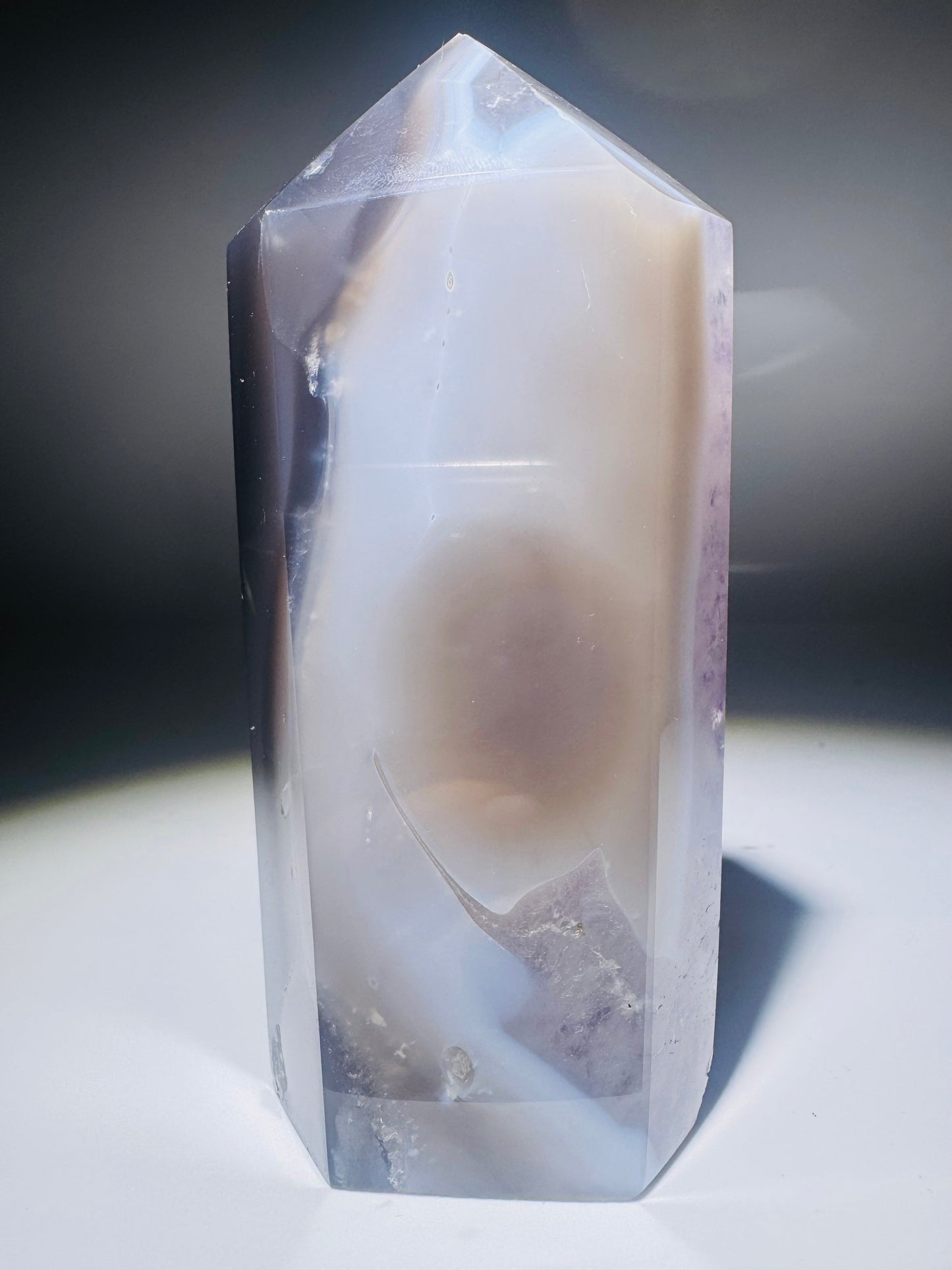 Achatspitze mit Amethystkristallen 13 cm – Ein lila Traum aus Brasilien 💜