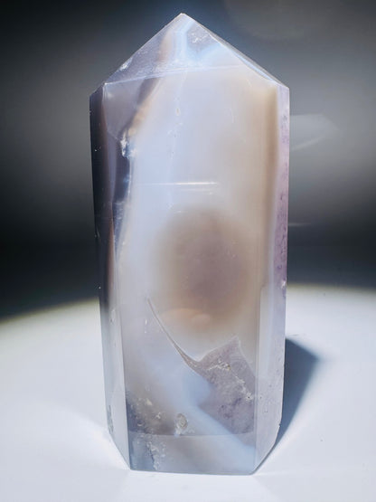 Achatspitze mit Amethystkristallen 13 cm – Ein lila Traum aus Brasilien 💜