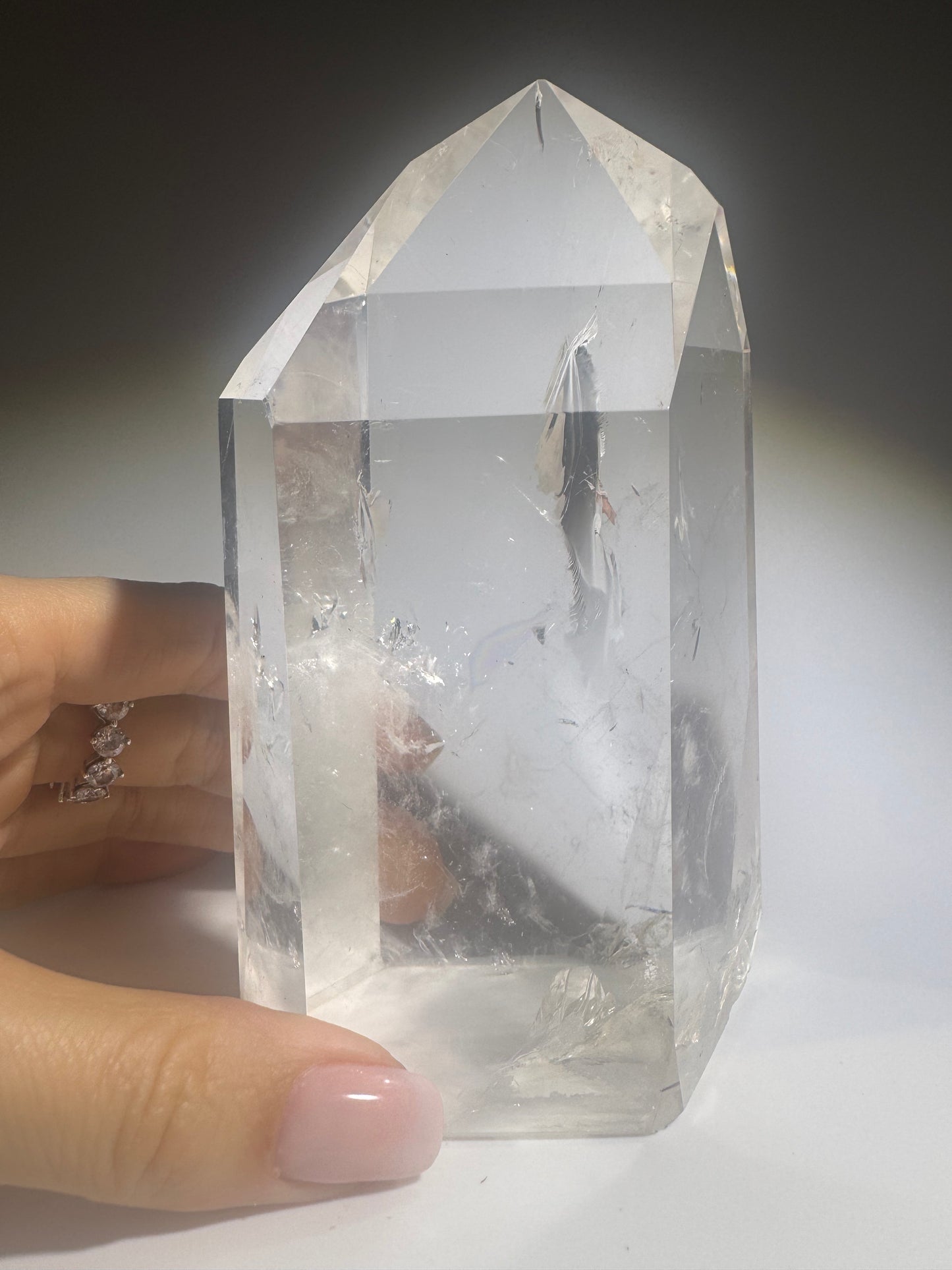 Massive ultra klare Bergkristallspitze mit Beleuchtung– Premium-Qualität 18.5cm