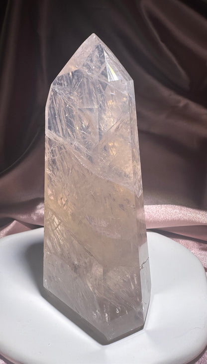 Rosenquarz Spitze 12,5 cm – Extra klare Premiumqualität in zartem Rosa aus Brasilien 💗