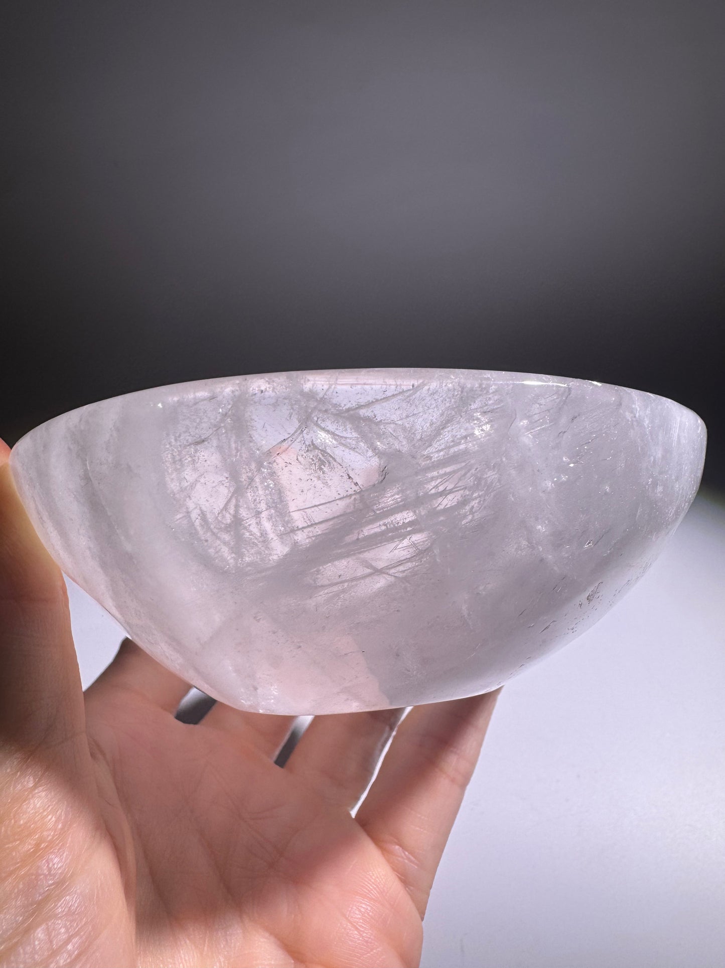 Bergkristall-Schale aus Brasilien – Handgeschliffene Quarz-Schale 11x3.5cm in Premiumqualität