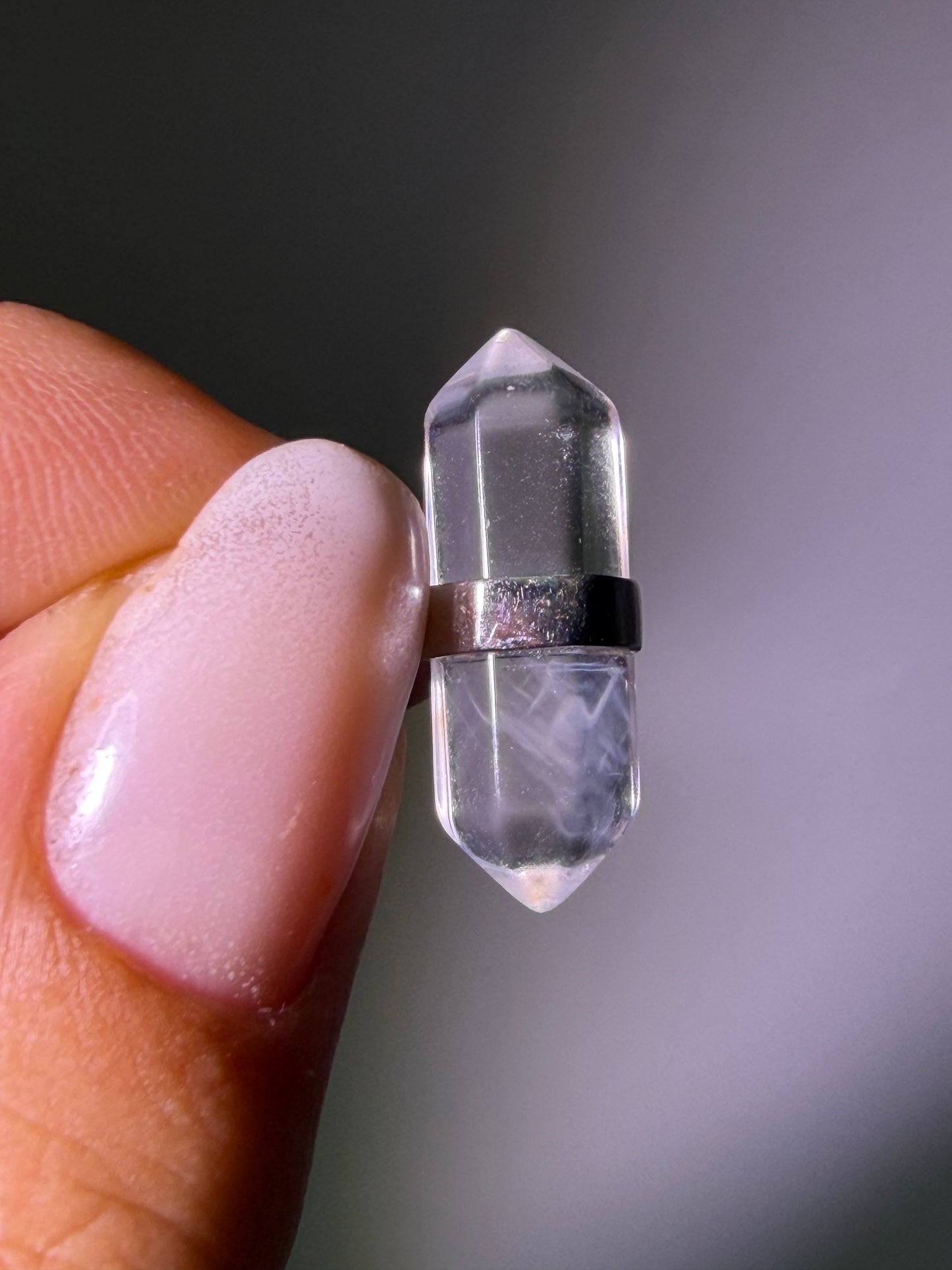 Bergkristall Blue Needle Anhänger • 925 Silber oder 18 Karat vergoldet • Handarbeit aus Brasilien