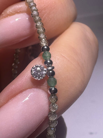 Elegantes Edelsteinarmband mit Granat, Glimmer & funkelndem Zirkon ✨