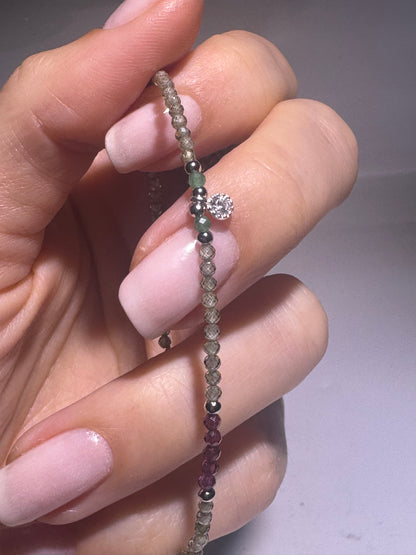 Elegantes Edelsteinarmband mit Granat, Glimmer & funkelndem Zirkon ✨