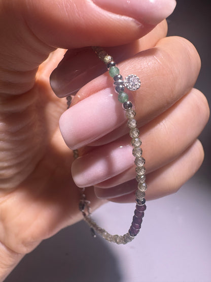 Elegantes Edelsteinarmband mit Granat, Glimmer & funkelndem Zirkon ✨