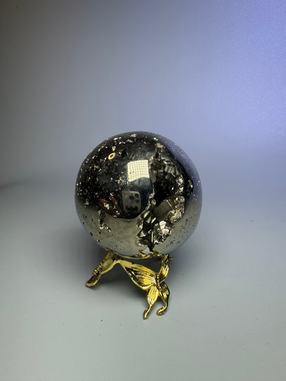 Pyrit Kugel (extra Glanz) - 5.5cm, 398g