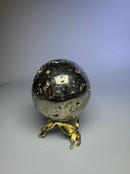 Pyrit Kugel (extra Glanz) - 5.5cm, 398g