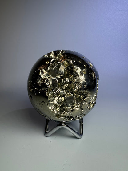 Pyrit Kugel (extra Goldglanz & grosse Kristalle) - 7cm, 853g