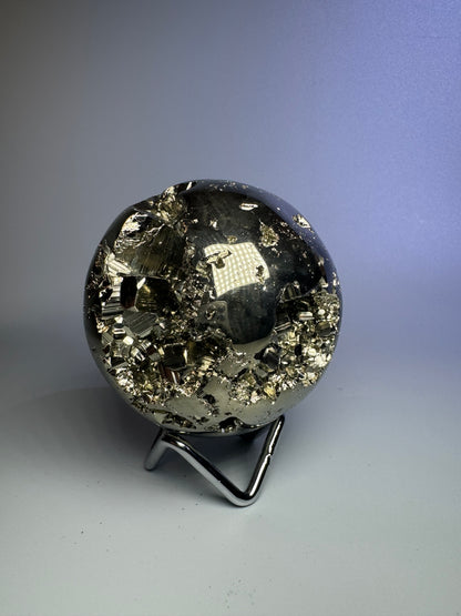 Pyrit Kugel (extra Goldglanz & grosse Kristalle) - 7cm, 853g