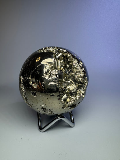 Pyrit Kugel (extra Goldglanz & grosse Kristalle) - 7cm, 853g