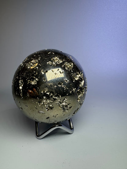 Pyrit Kugel (extra Goldglanz & grosse Kristalle) - 7cm, 853g