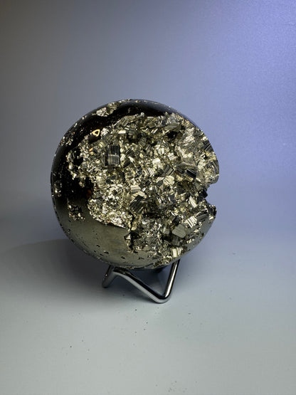 Pyrit Kugel (extra Goldglanz & grosse Kristalle) - 8cm, 1.19kg