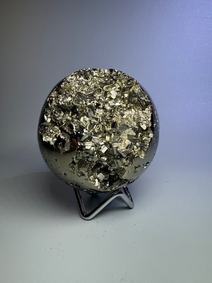Pyrit Kugel (extra Goldglanz & grosse Kristalle) - 8cm, 1.19kg
