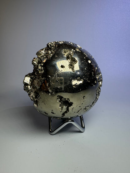 Pyrit Kugel (extra Goldglanz & grosse Kristalle) - 8cm, 1.19kg