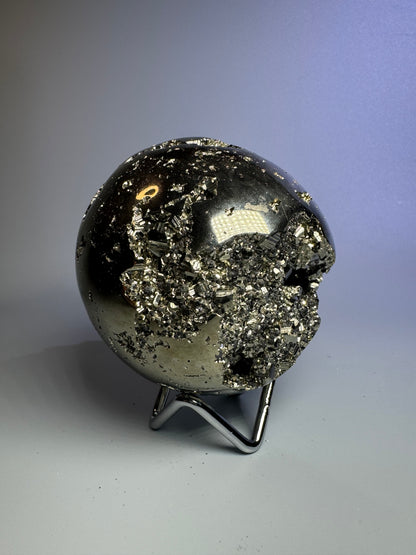 Pyrit Kugel (extra Goldglanz & grosse Kristalle) - 8cm, 1.19kg