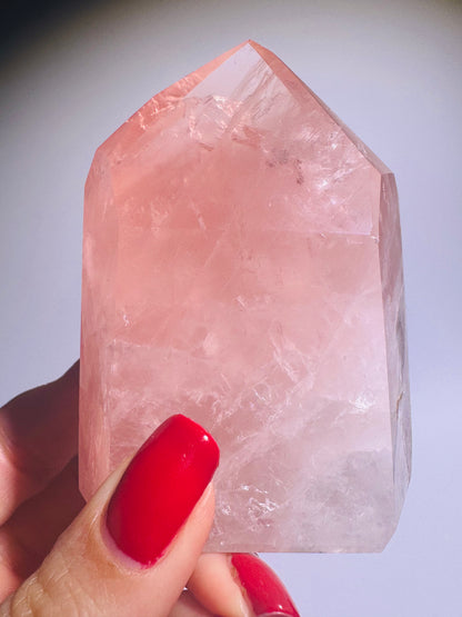 High-Quality Rosenquarz Spitze 🌸 - 7.8cm, 258g