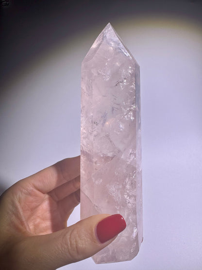 Rosenquarz Spitze 16 cm – Extra klare Premiumqualität Brasilien 💗
