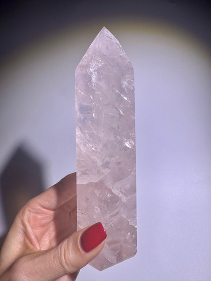Rosenquarz Spitze 16 cm – Extra klare Premiumqualität Brasilien 💗