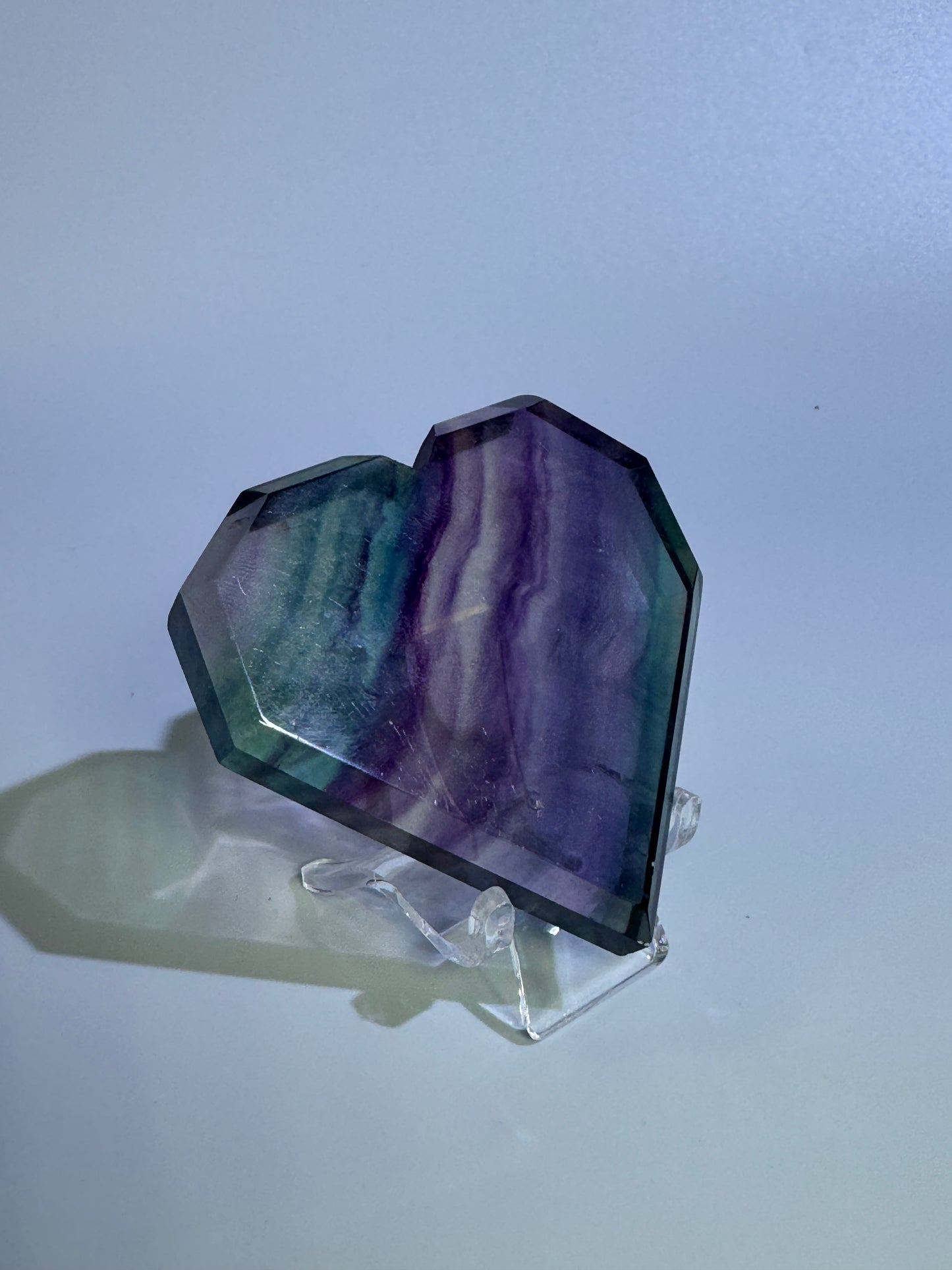 Beautiful faceted fluorite heart - 6cm