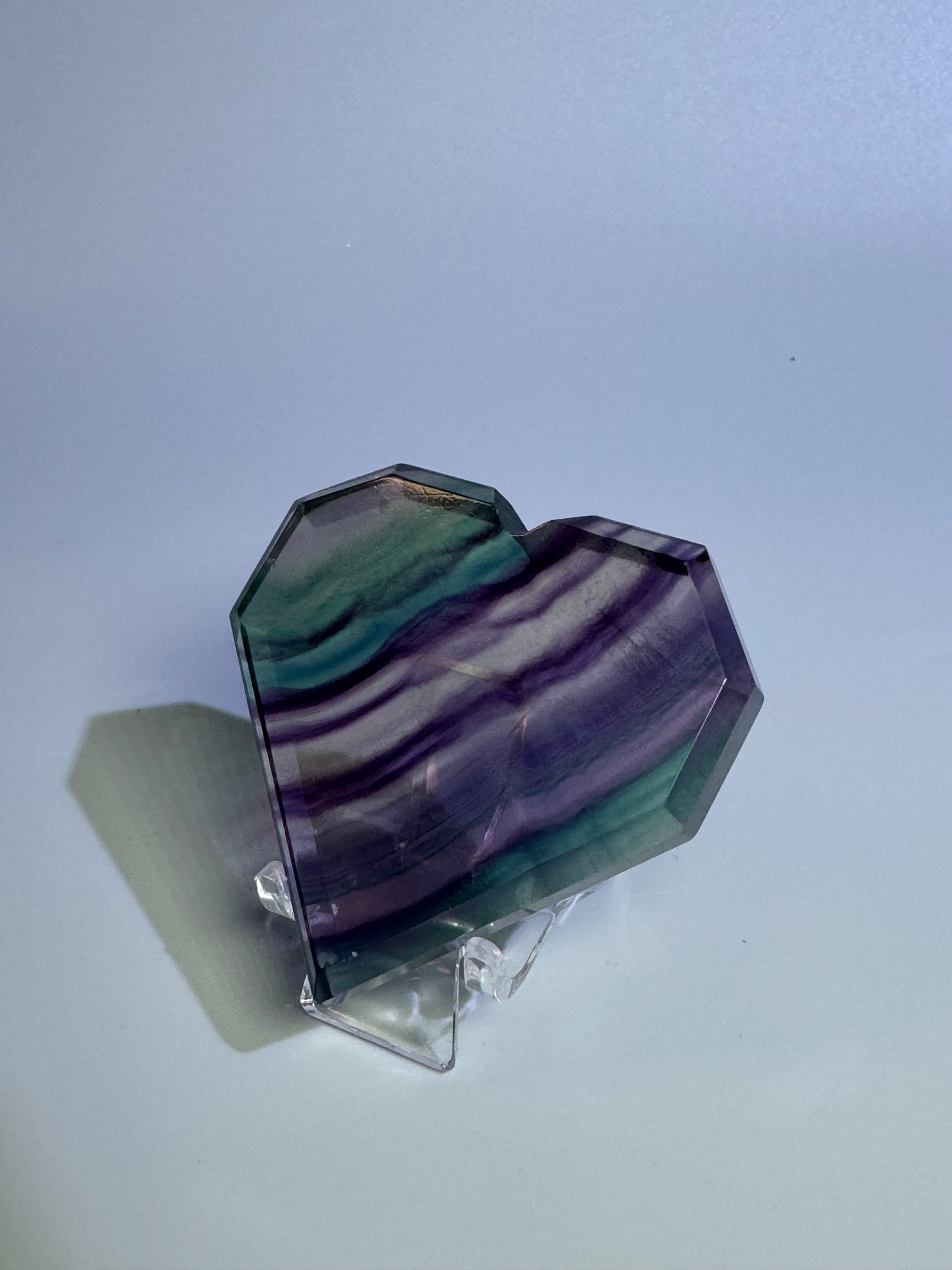 Beautiful faceted fluorite heart - 6cm