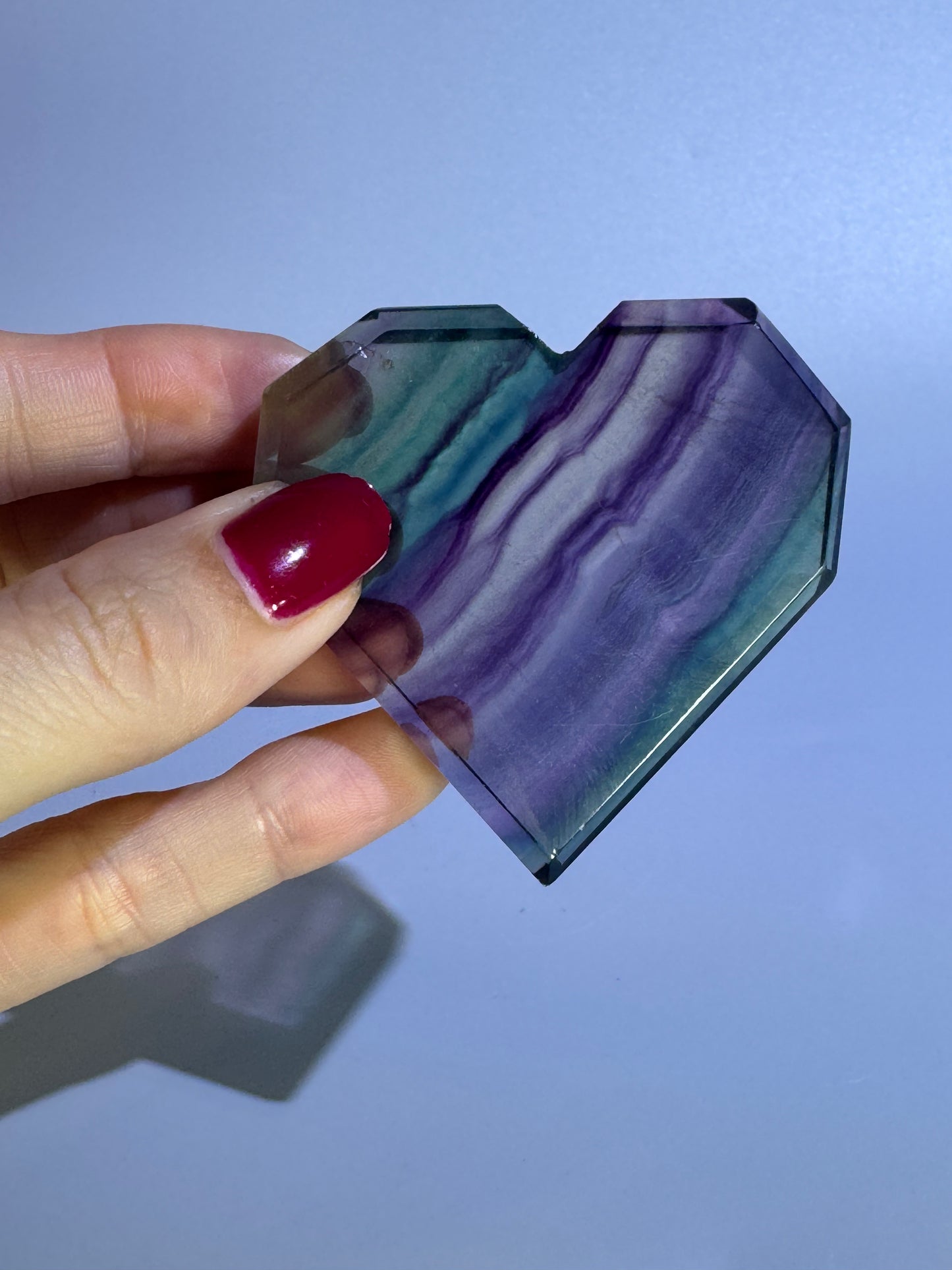 Beautiful faceted fluorite heart - 6cm