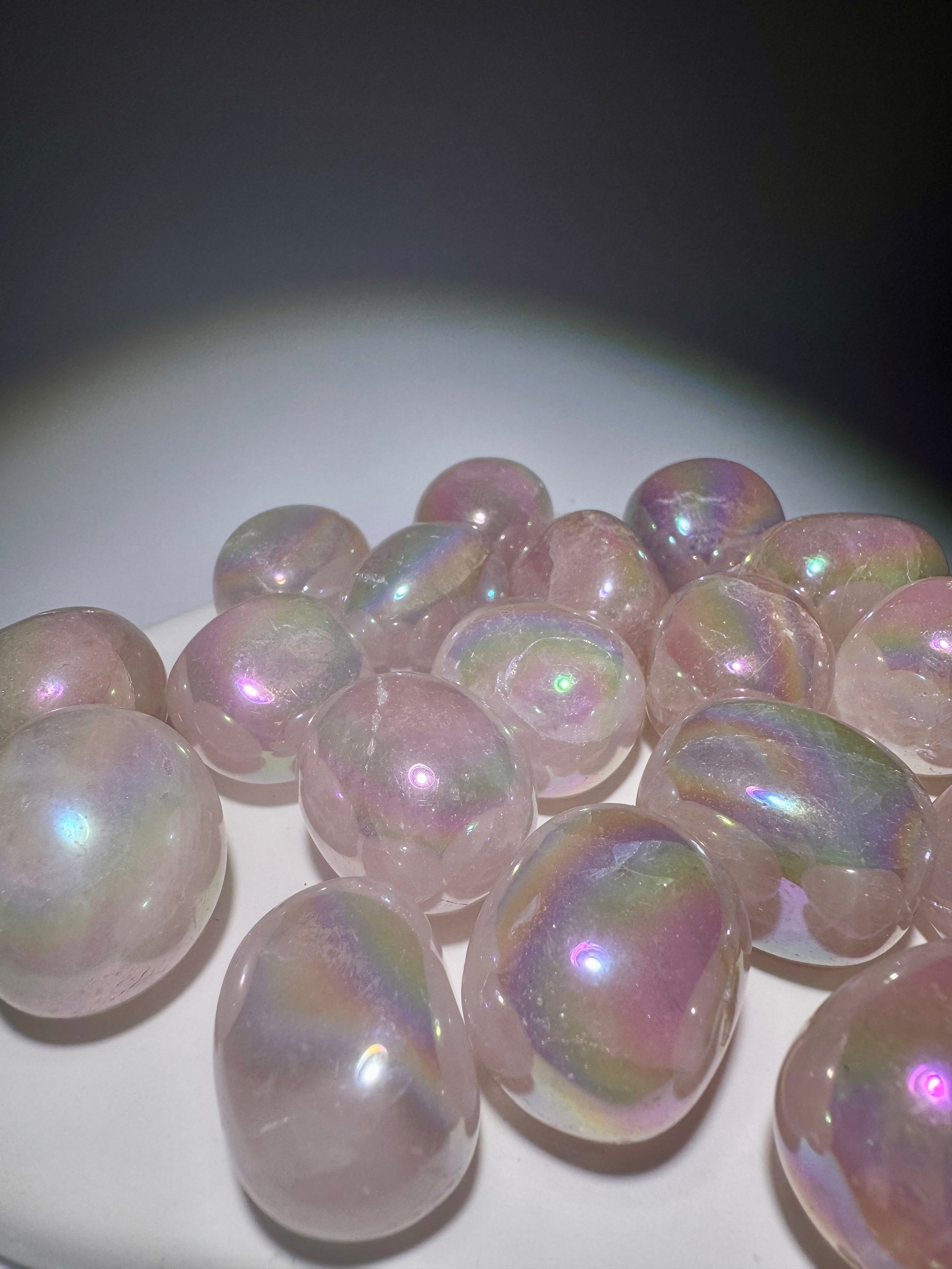 Angel Aura Trommelstein aus Rosenquarz 💕