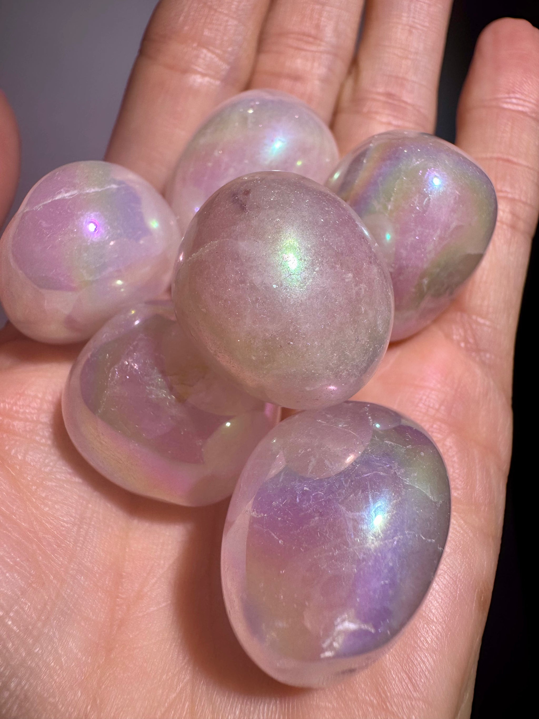 Angel Aura Trommelstein aus Rosenquarz 💕