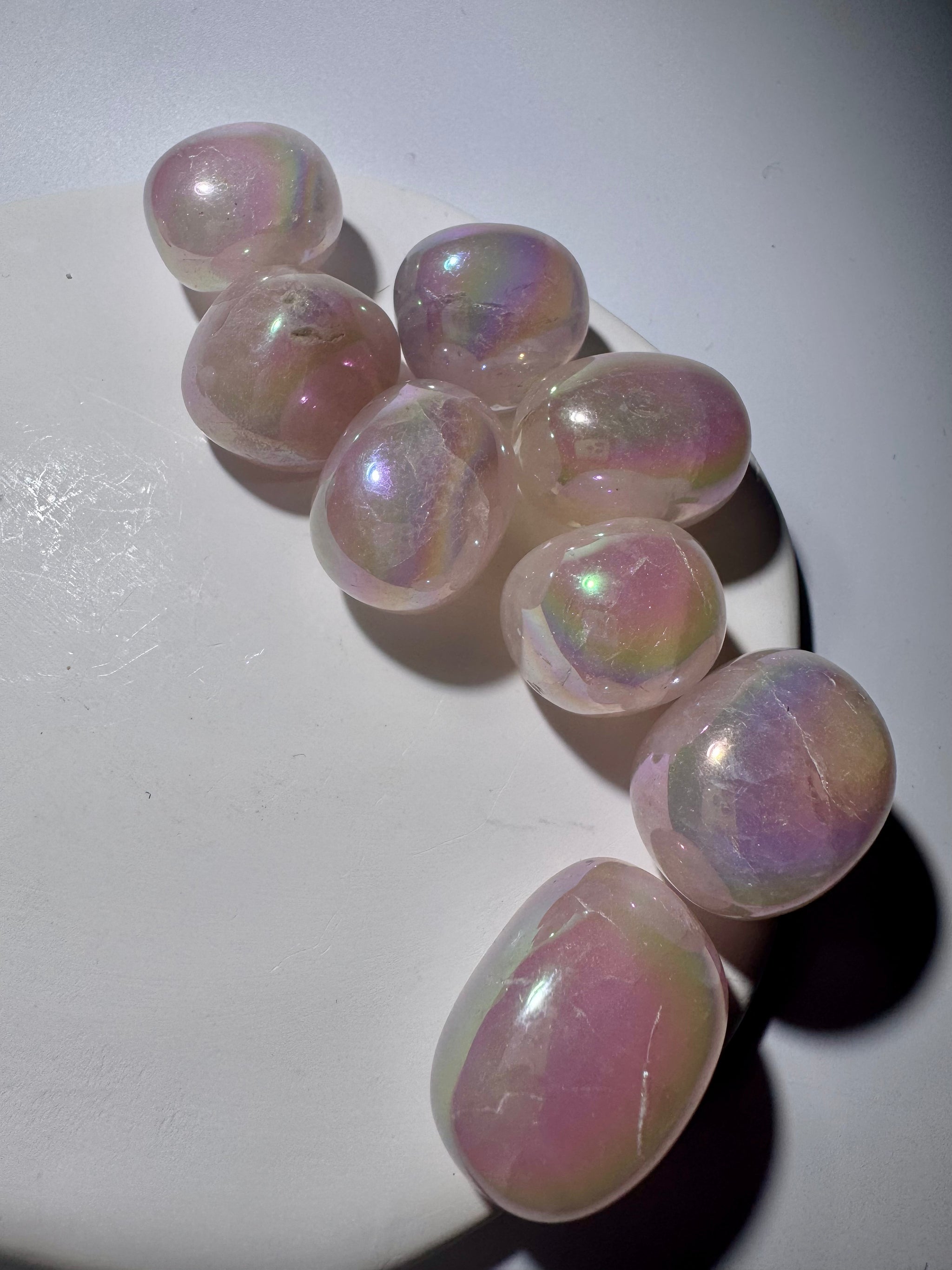 Angel Aura Trommelstein aus Rosenquarz 💕