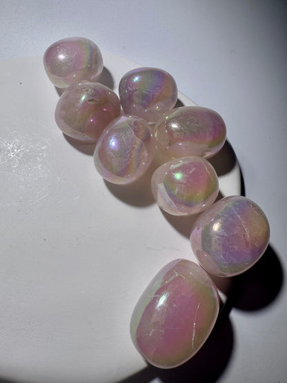 Angel Aura Trommelstein aus Rosenquarz 💕