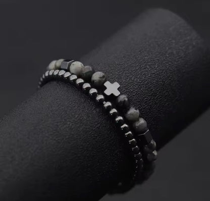 Hämatit & Picasso Jaspis Armbänder – Stylischer Doppelpack ✨