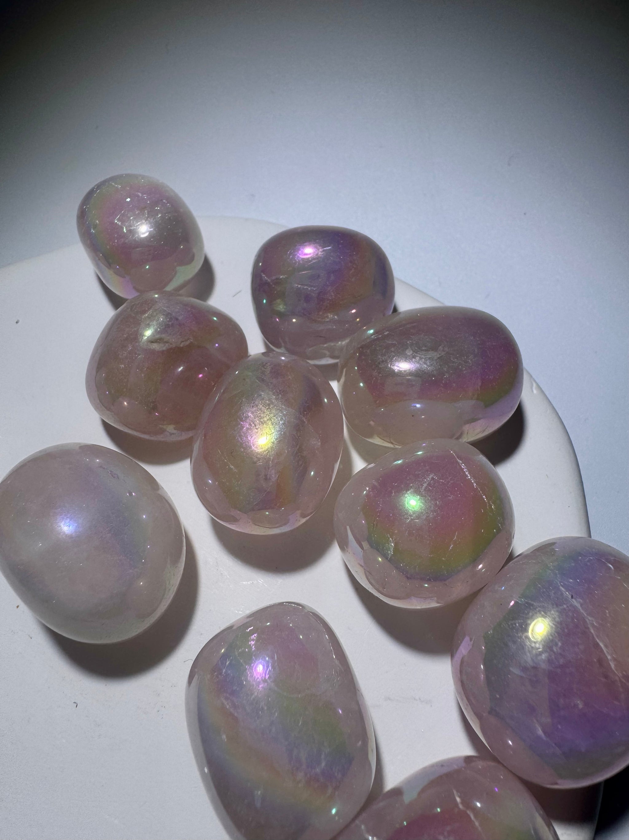Angel Aura Trommelstein aus Rosenquarz 💕