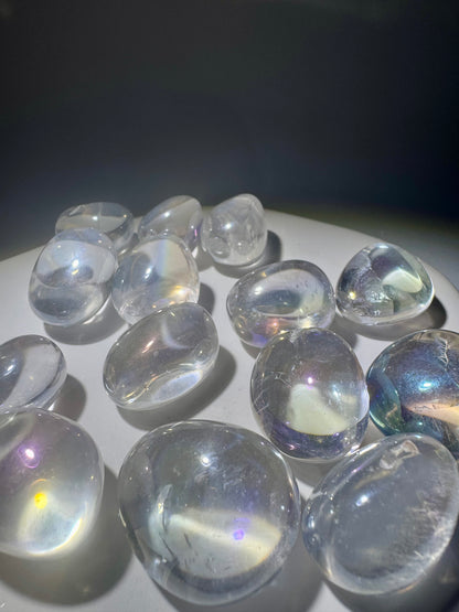 Angel Aura Trommelsteine aus Bergkristall ✨