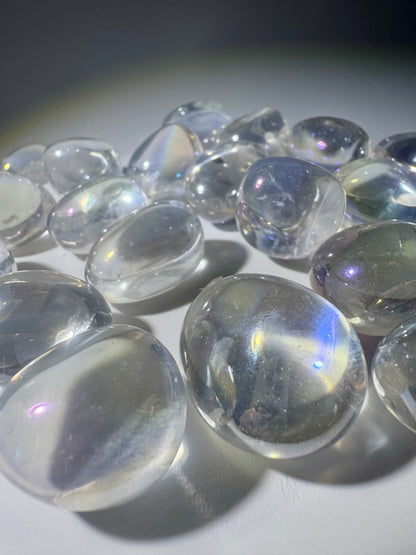 Angel Aura Trommelsteine aus Bergkristall ✨