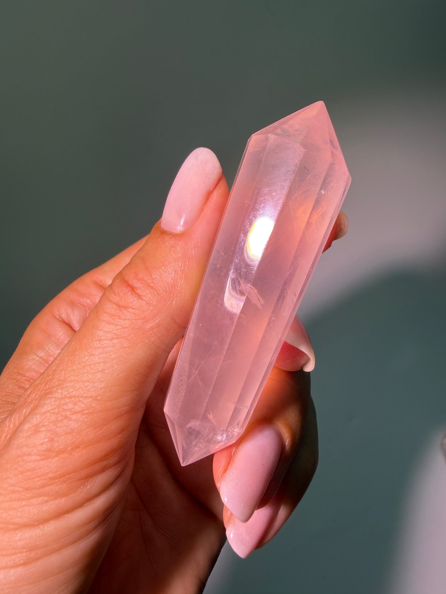 Vogel Cut Ice Rosenquarz • 12 Facetten • 7,2 cm • Premium Qualität
