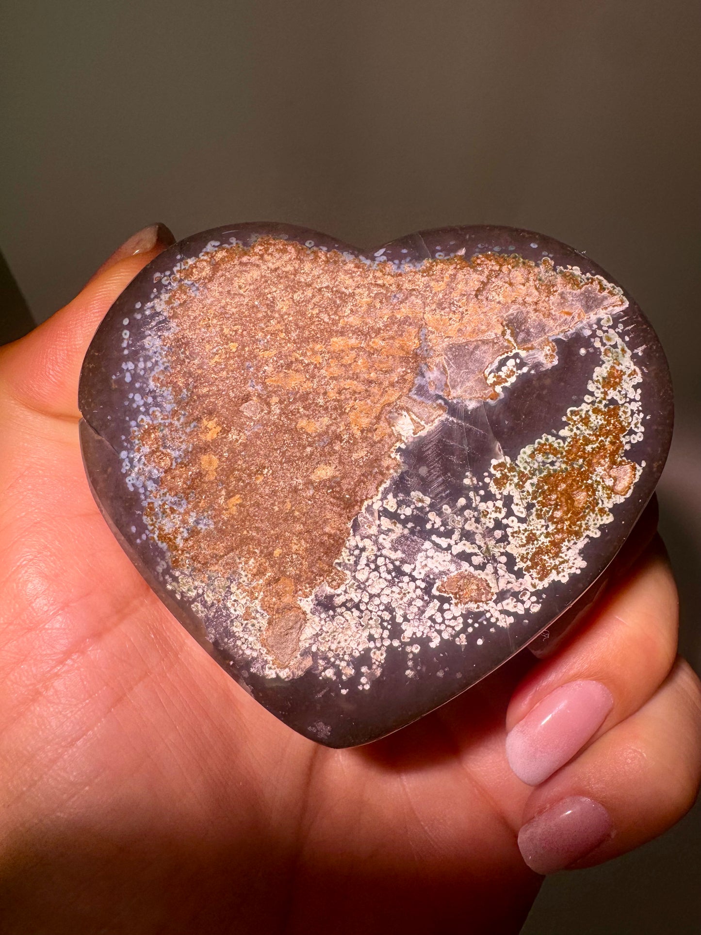 Amethyst Herz  Doppelkristallisation, grossen verzuckerten Kristallen 7,3 cm 122 g