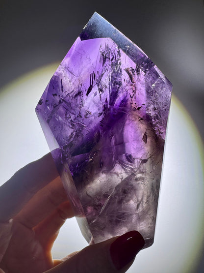 Wunderschöne grosse High-Quality Phantom Ametrin-Spitze ✨💜 - 12.1cm, 415g