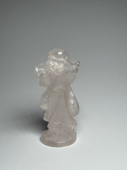 Bezaubernder Engel aus Ice Rosenquarz - 6cm