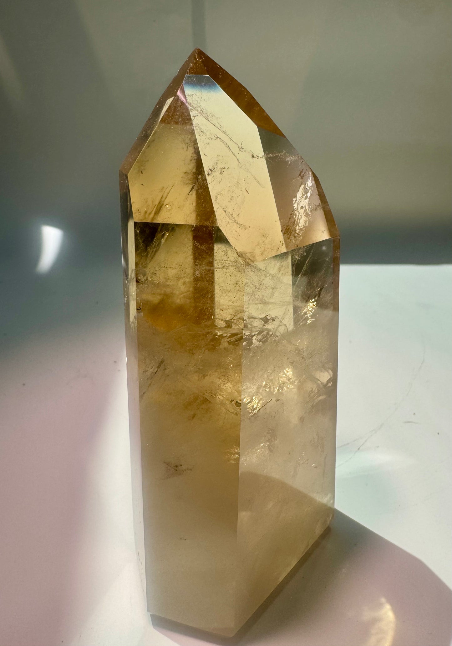 Natur-Citrin Spitze 12 cm – 390 g ultraklarer Kristall aus Brasilien 💎🍯